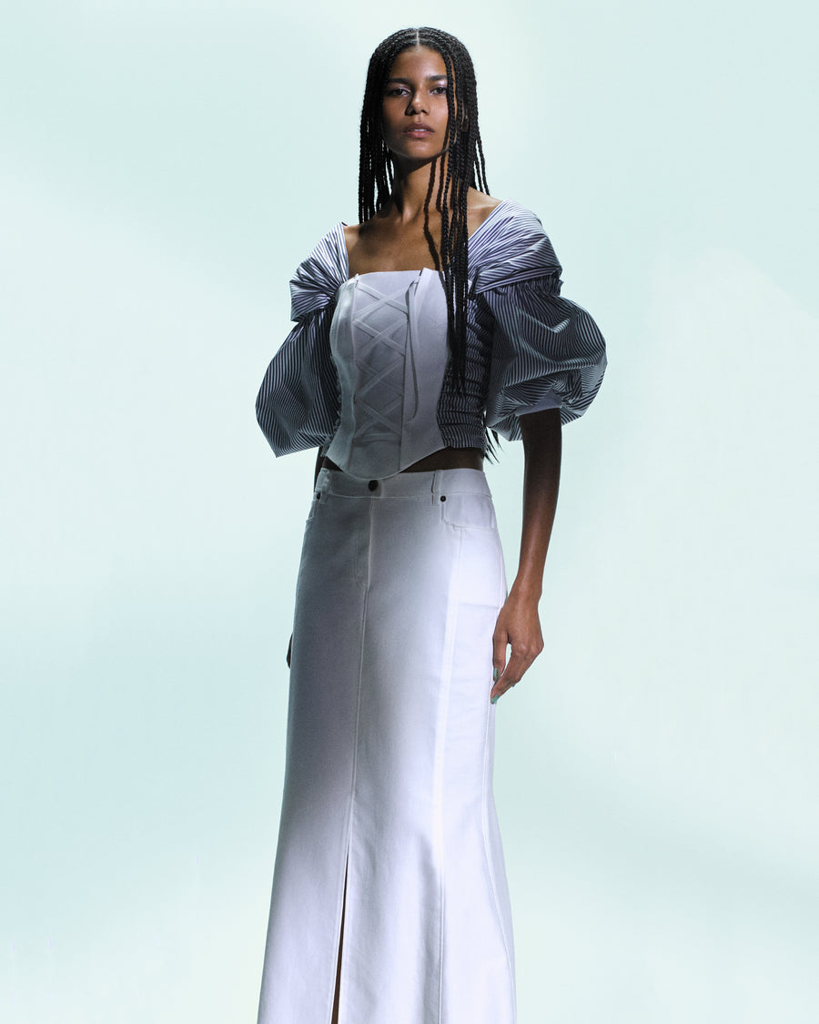 Cotton Rayon Twill Long Skirt