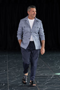 Luxurious nylon tapered pants