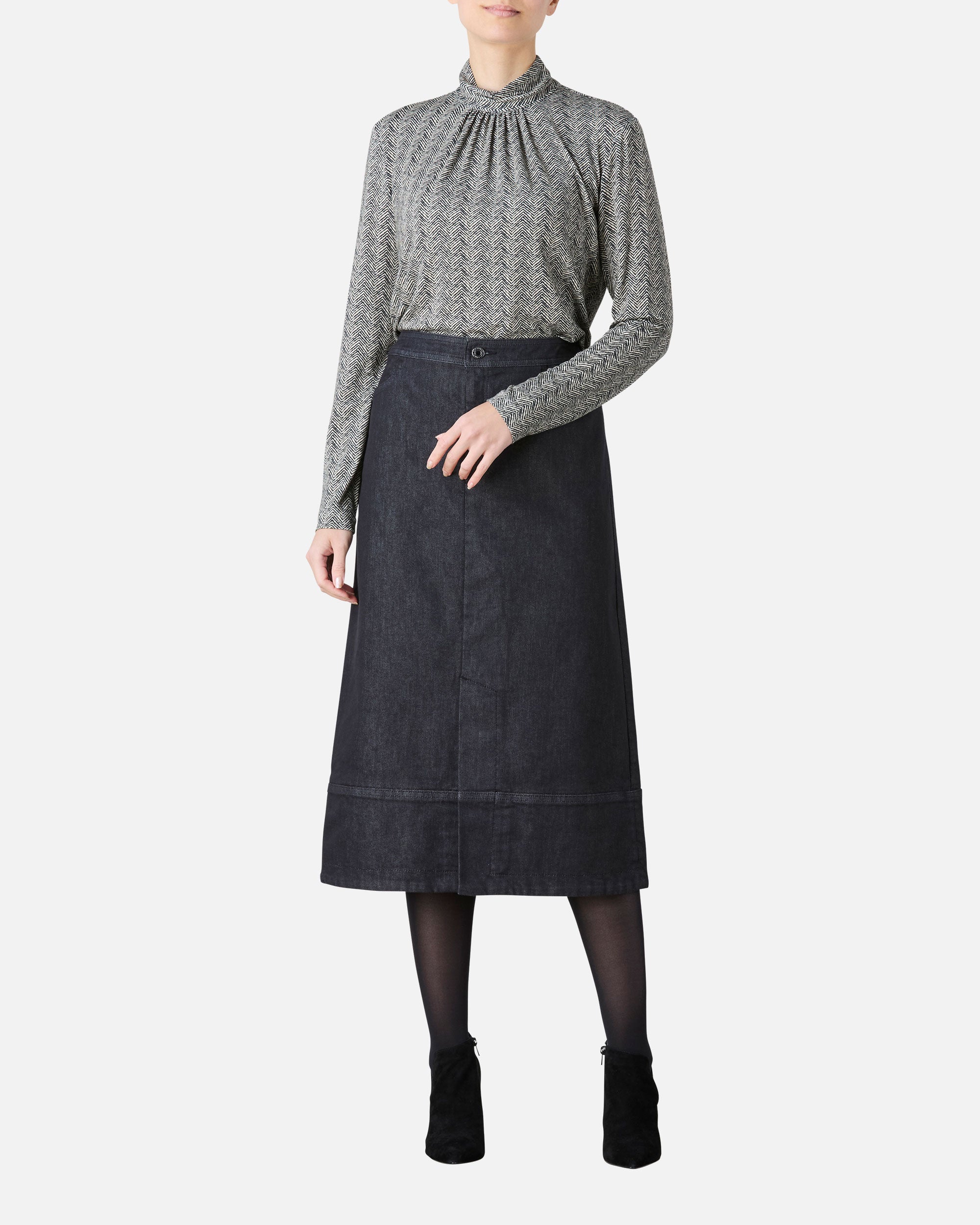 Cotton polyester denim skirt