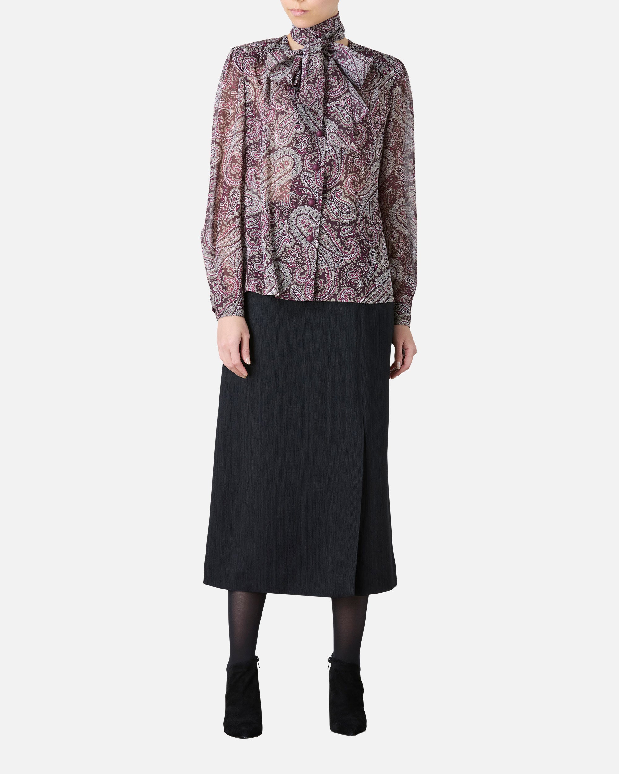 Silk print blouse