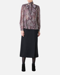 Silk print blouse