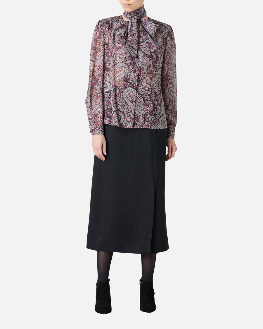 Silk print blouse