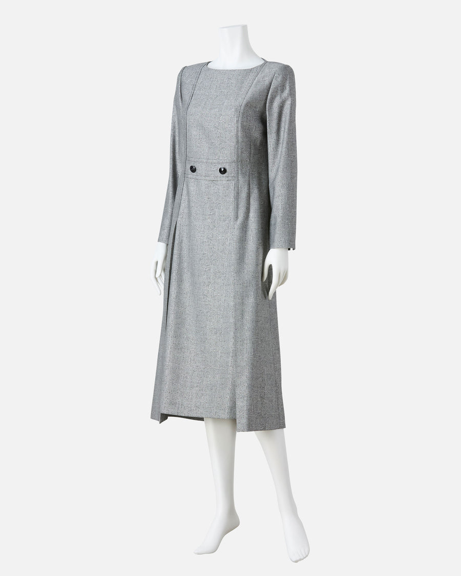 Stretch wool silk dress