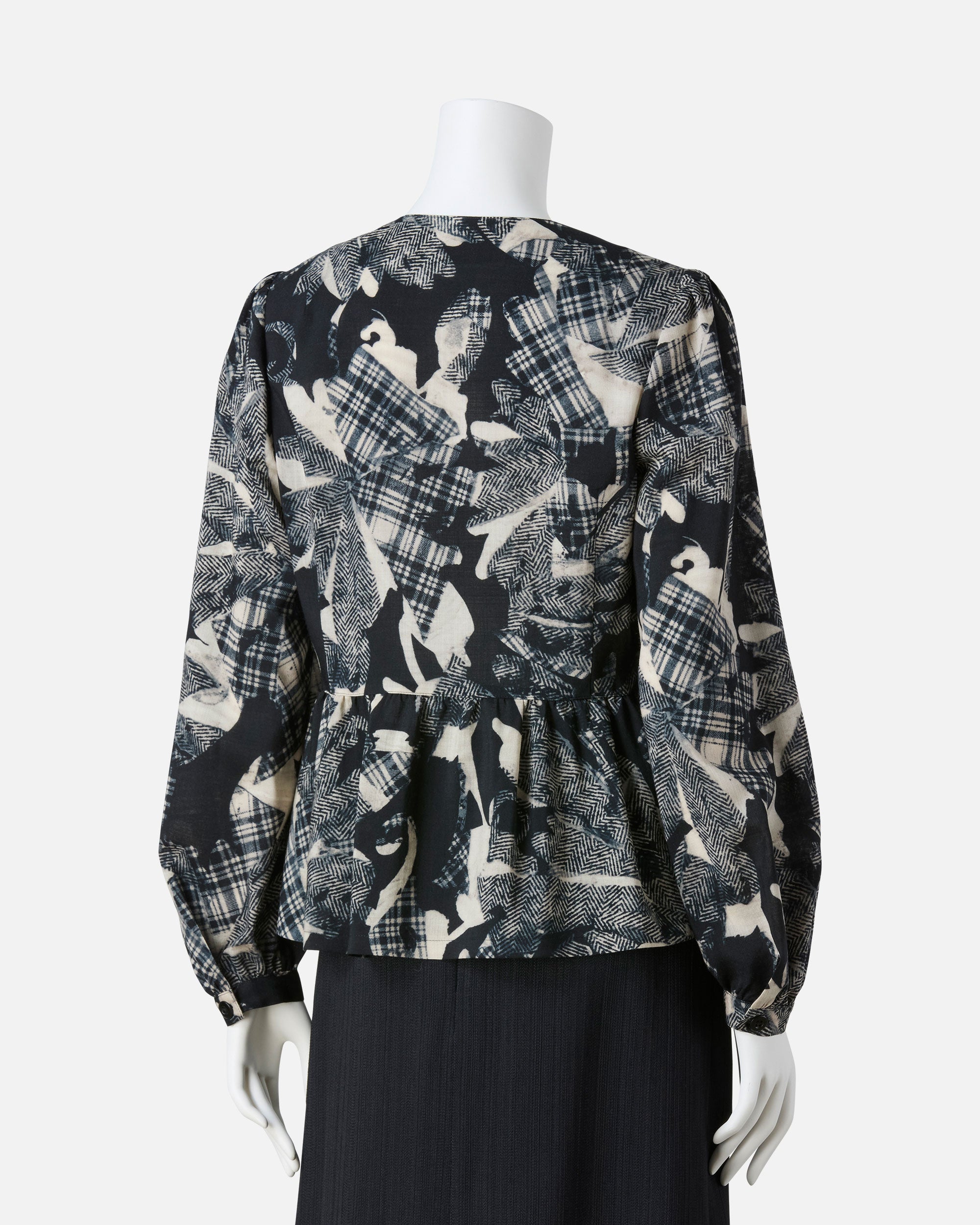 Wool voile print blouse