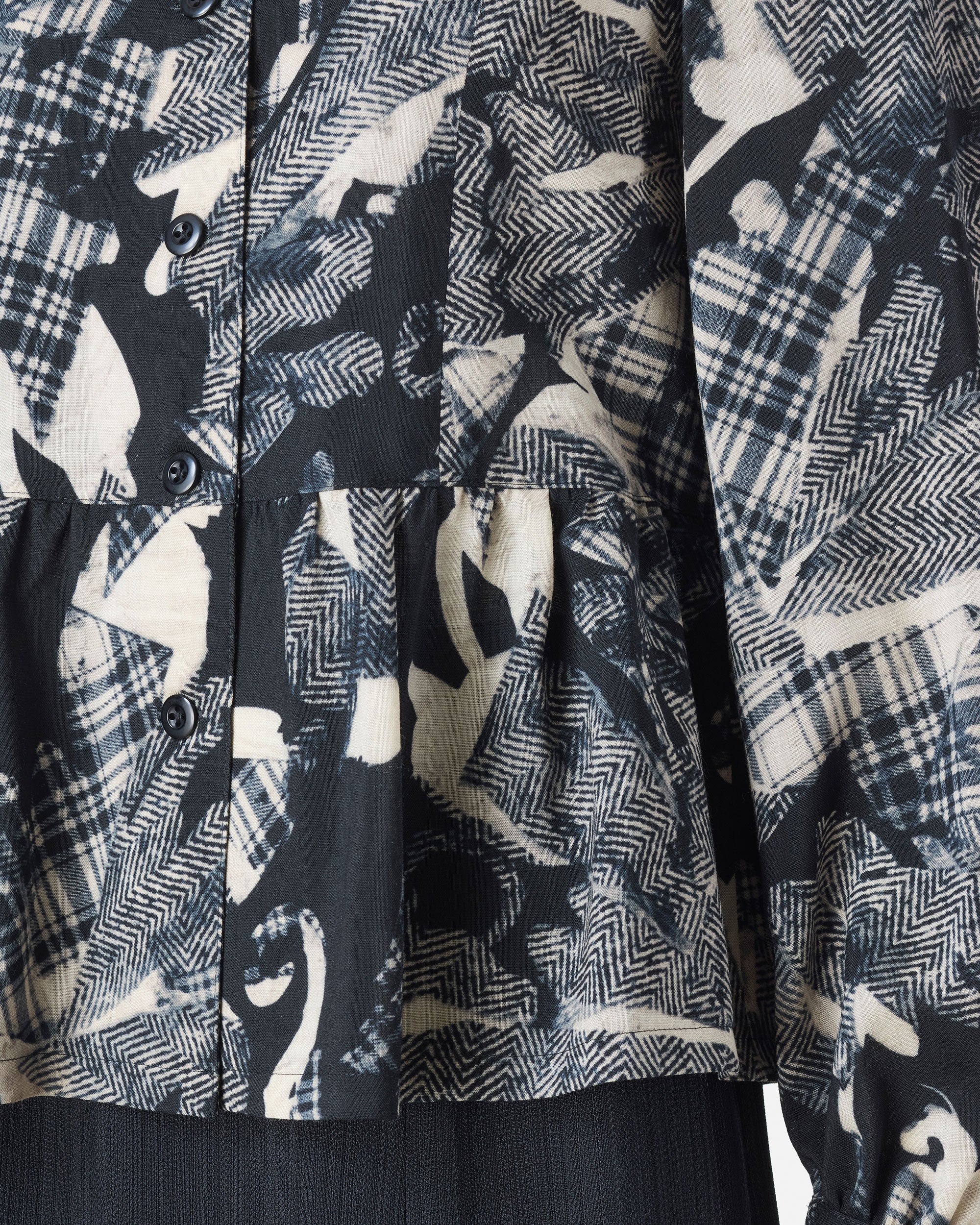 Wool voile print blouse