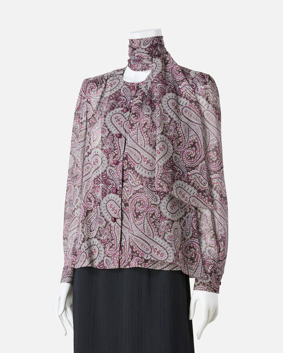 Silk print blouse