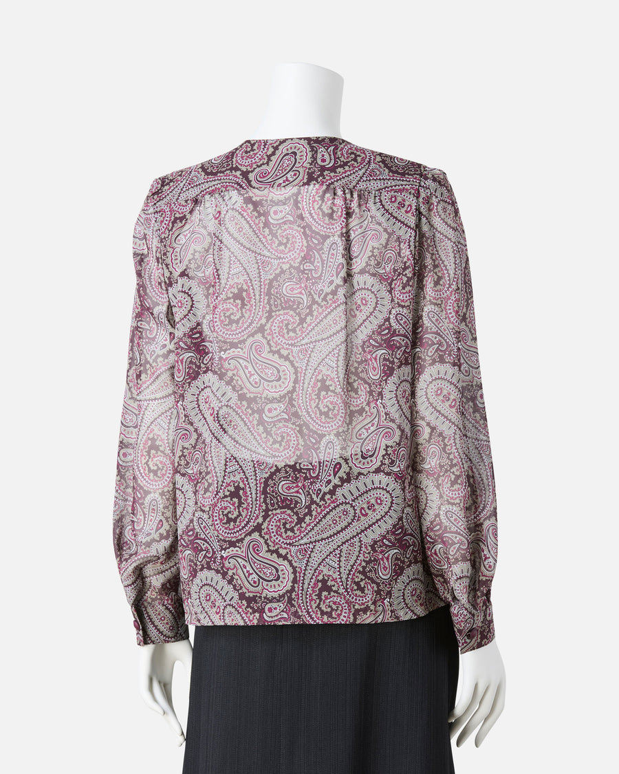 Silk print blouse