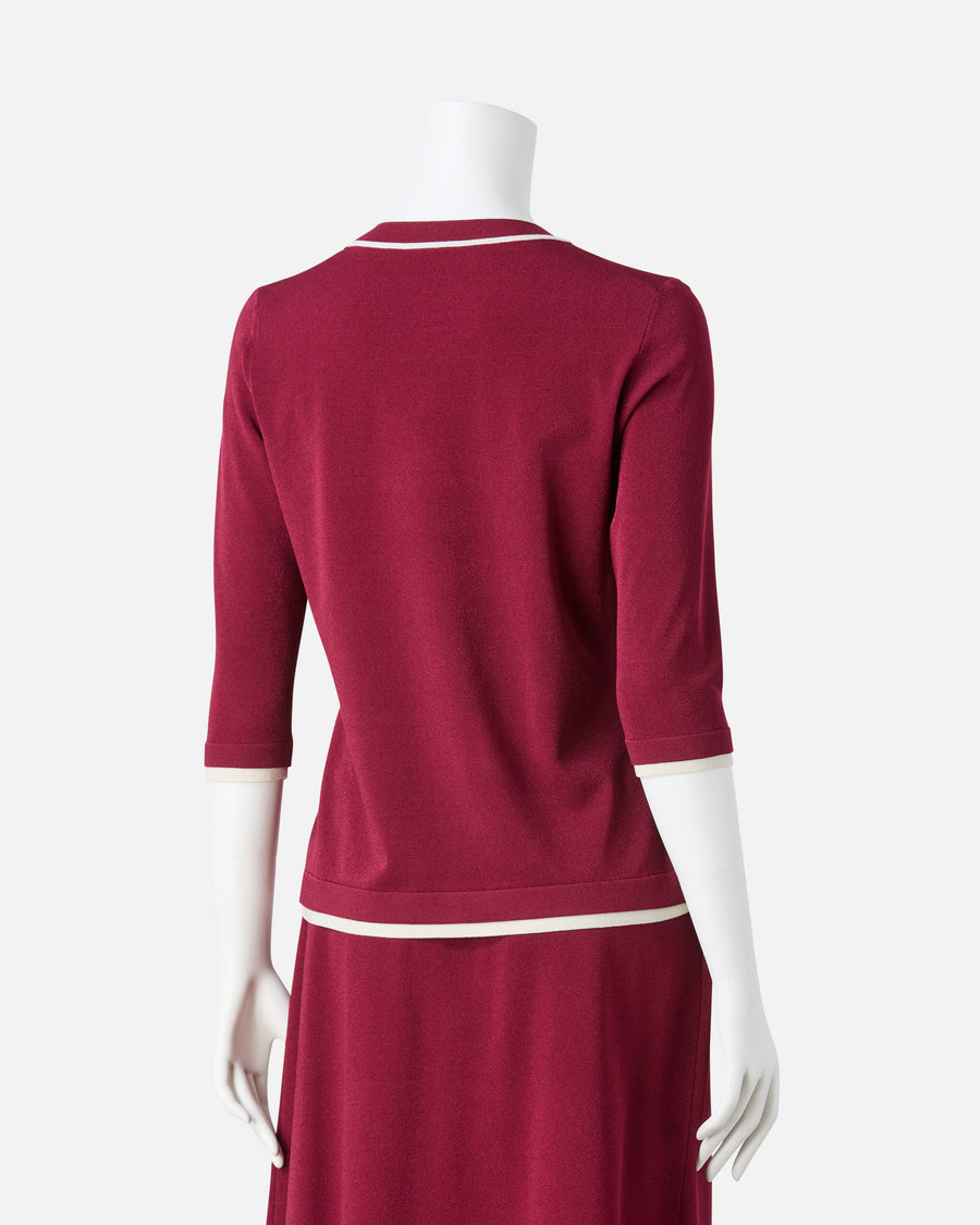 Color-coordinated knit top