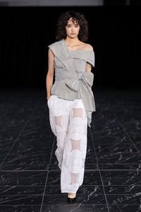 Cache-Coeur Style Polyester Nylon Soft Taffeta Blouse