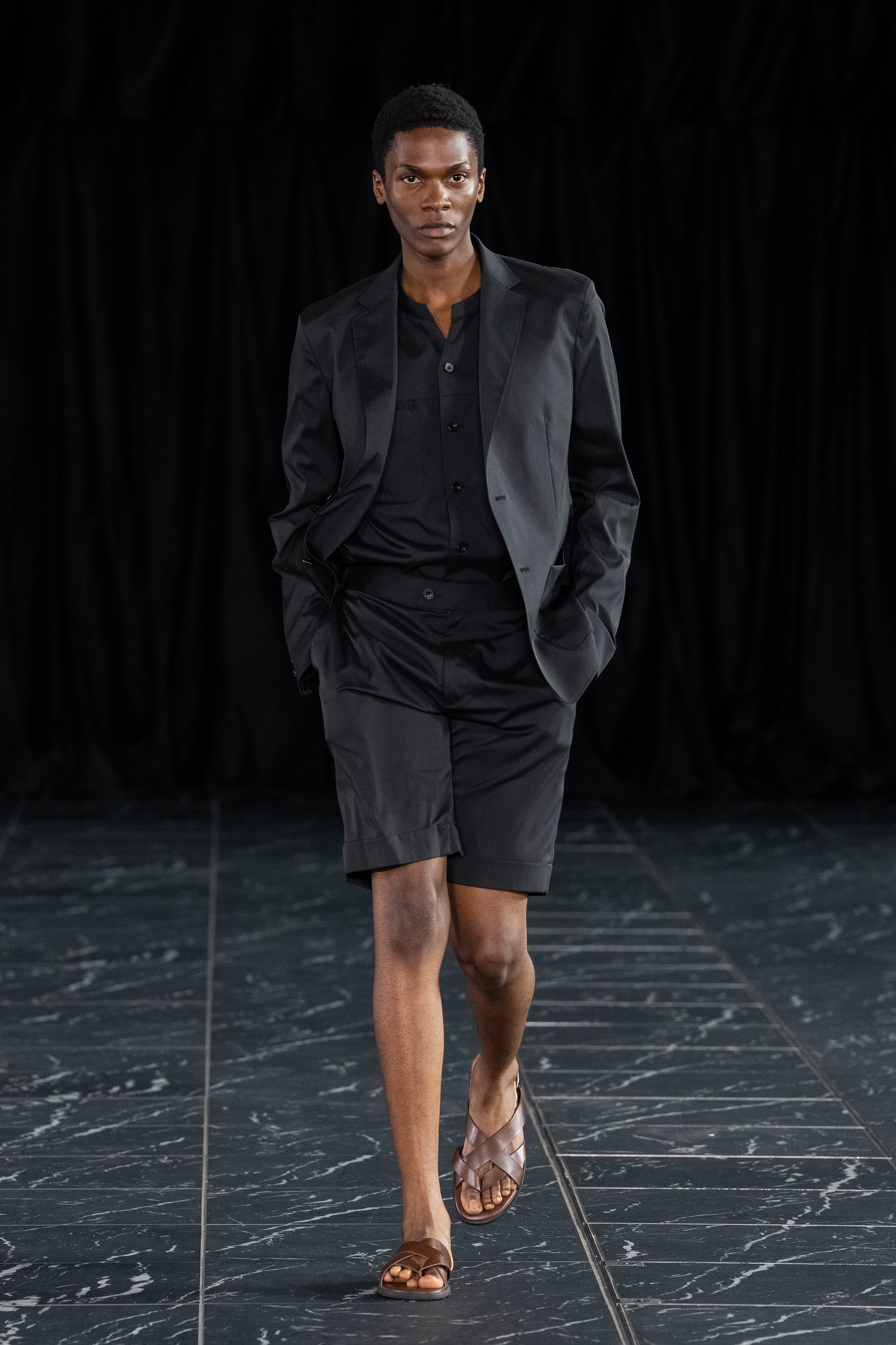 Luxurious nylon tailored jacket
