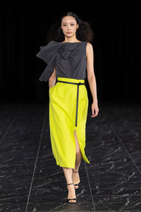 Polyester Nylon Jacquard Blouse with Ribbon