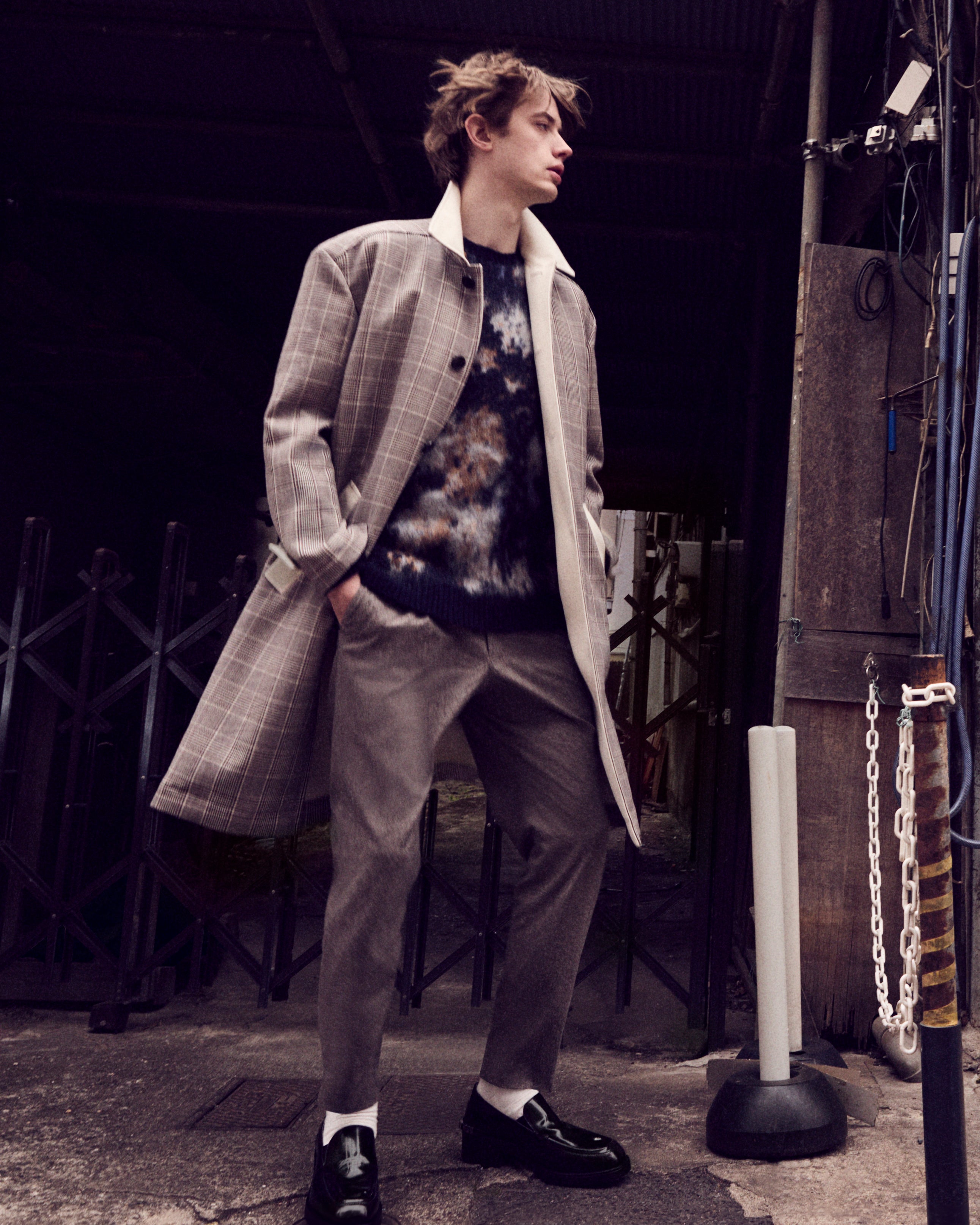 Glen Check Double Face Coat
