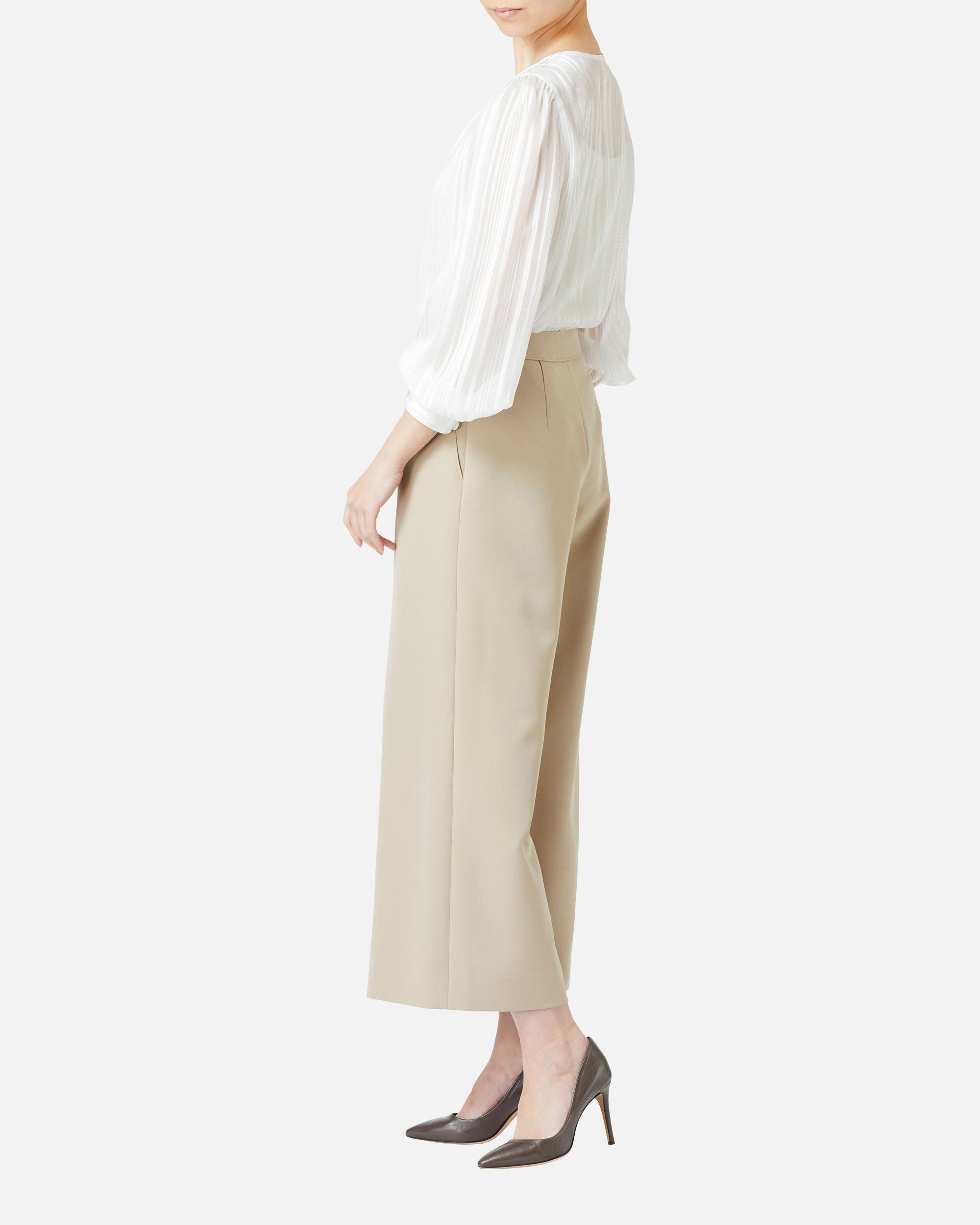 Wide Stretch Crepe Pants