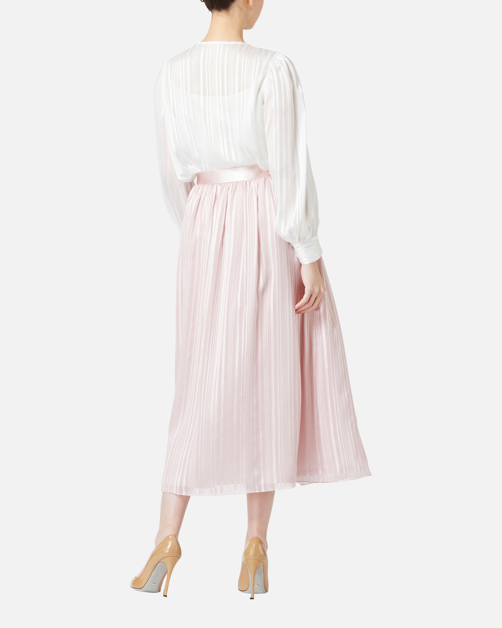 Striped Chiffon Satin Blouse