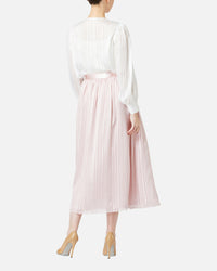 Striped Chiffon Satin Blouse