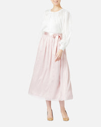 Gathered Chiffon Satin Skirt