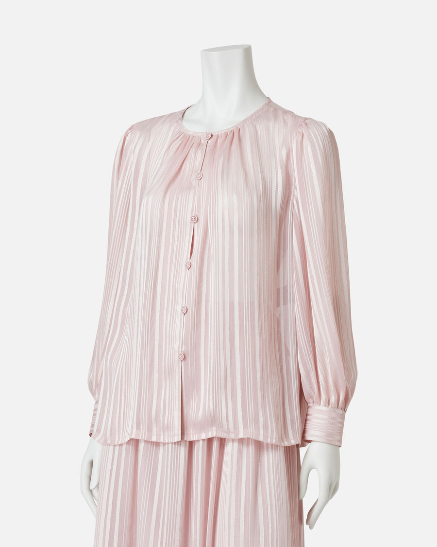 Striped Chiffon Satin Blouse