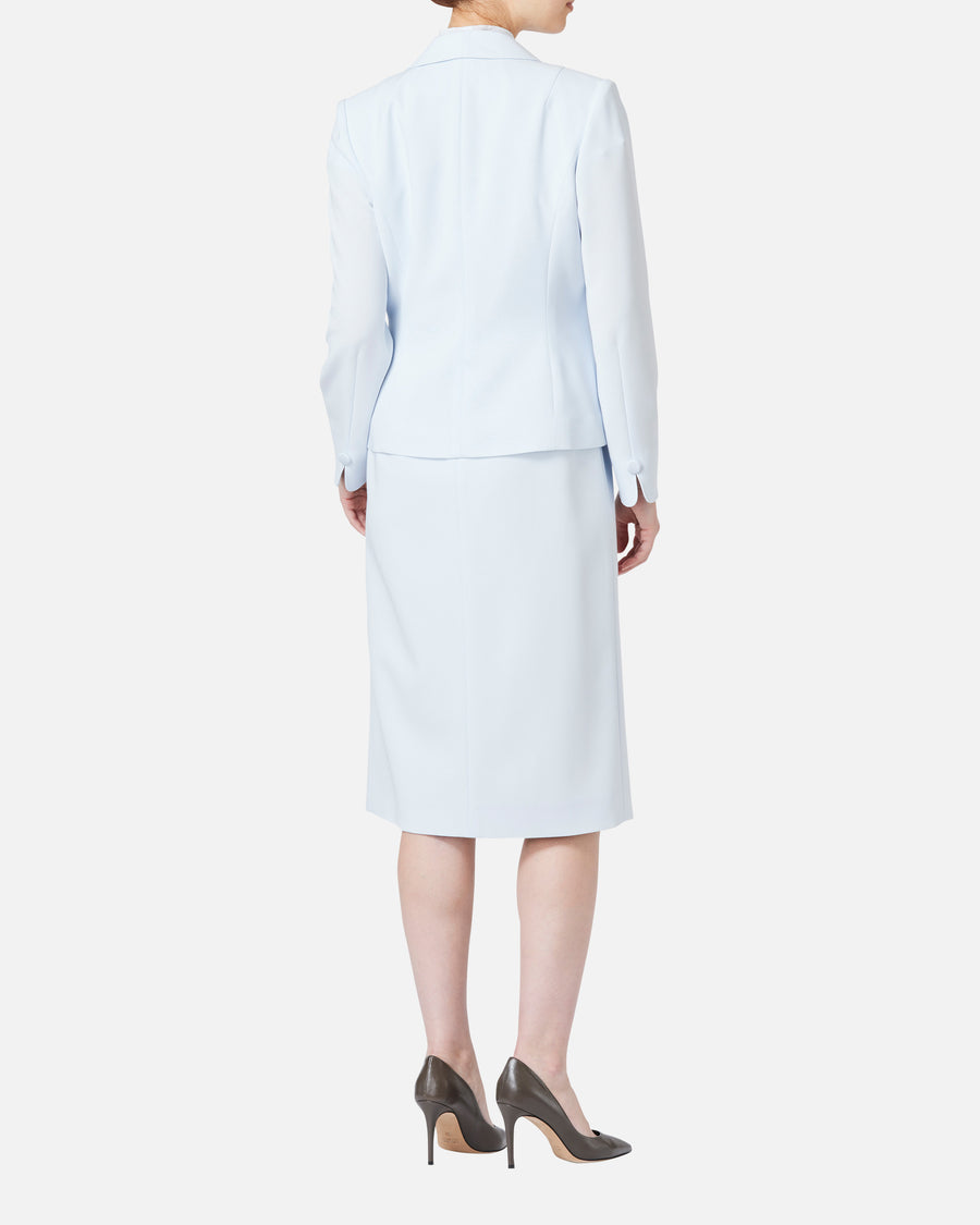 Cache-Coeur Dress with Drape Chiffon Collar