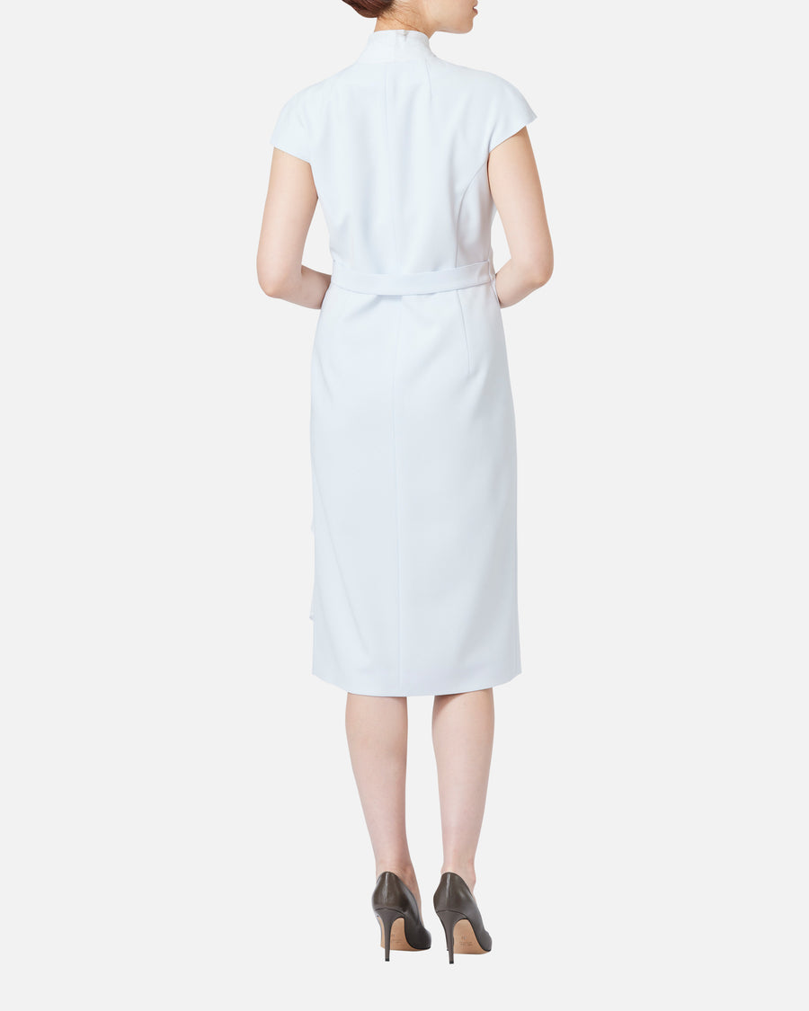 Cache-Coeur Dress with Drape Chiffon Collar