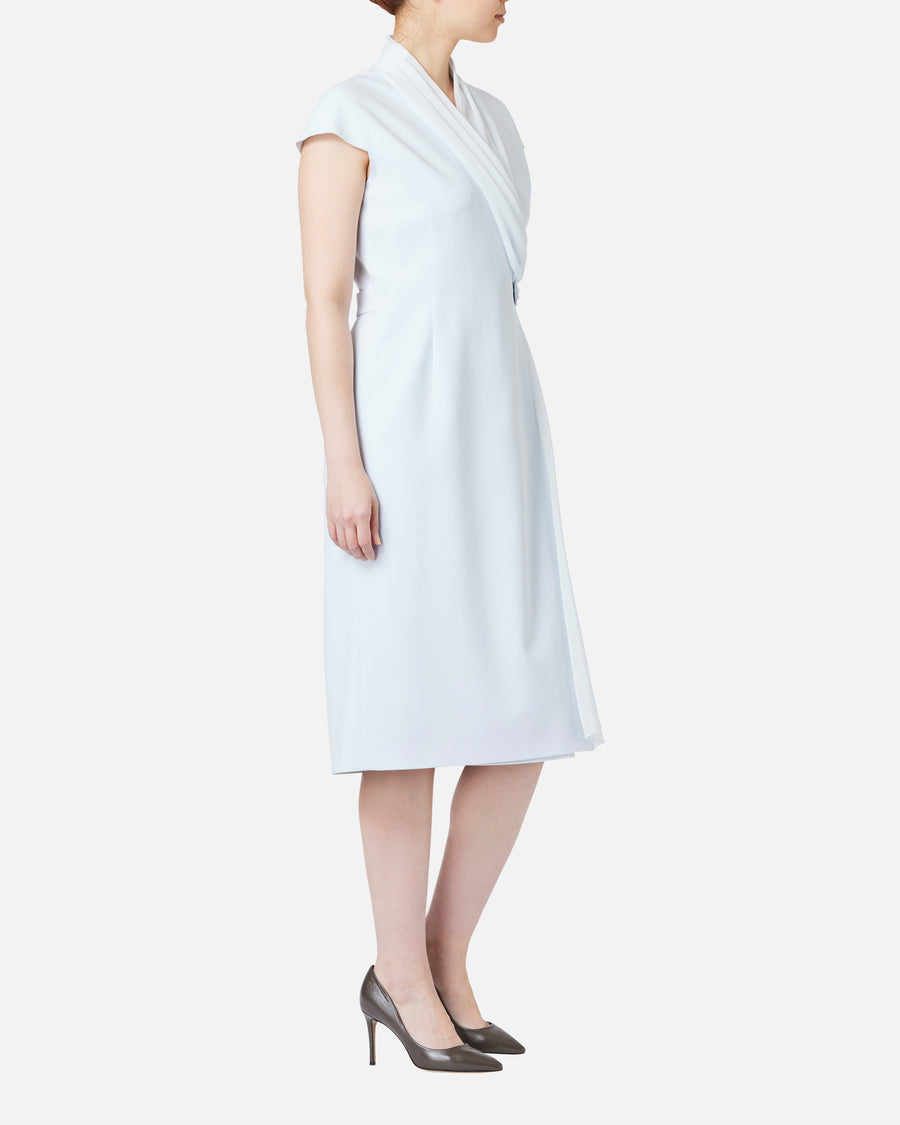 Cache-Coeur Dress with Drape Chiffon Collar