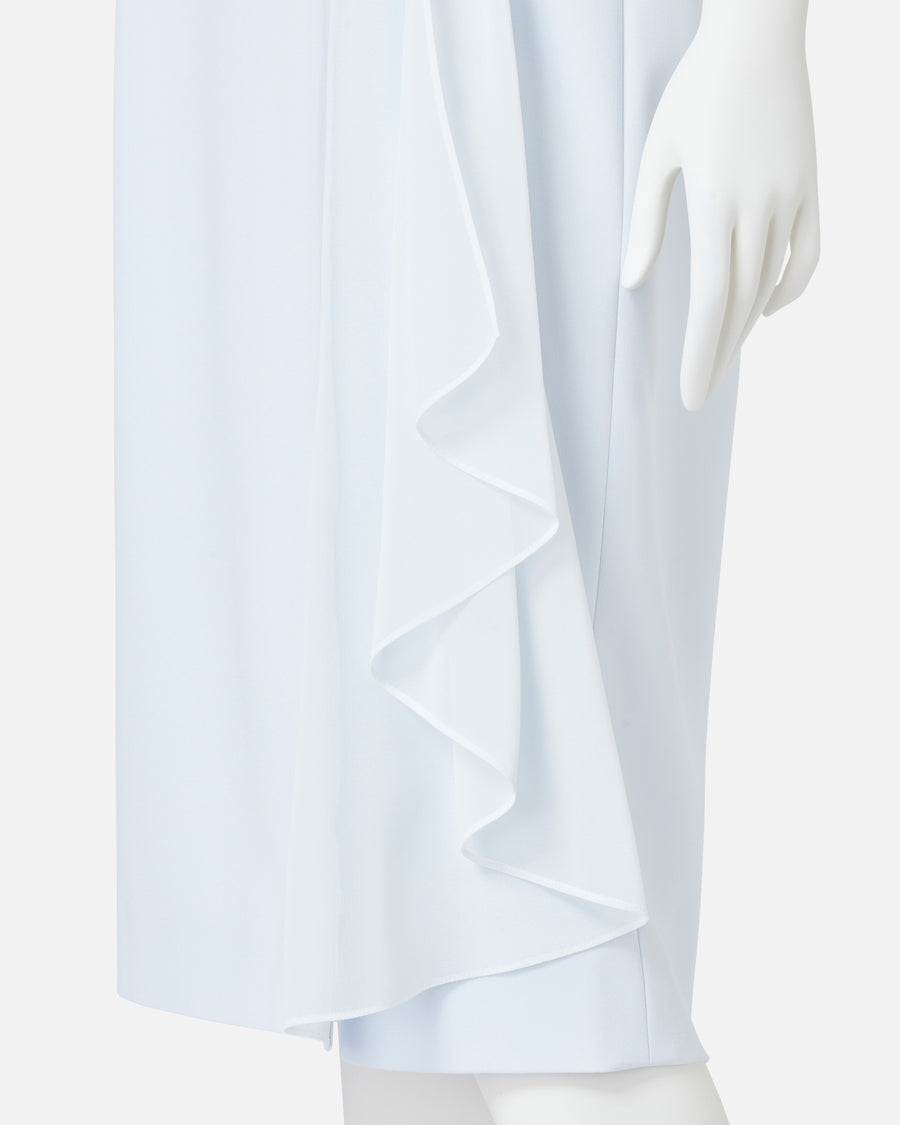 Cache-Coeur Dress with Drape Chiffon Collar