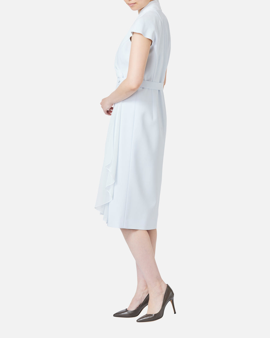 Cache-Coeur Dress with Drape Chiffon Collar