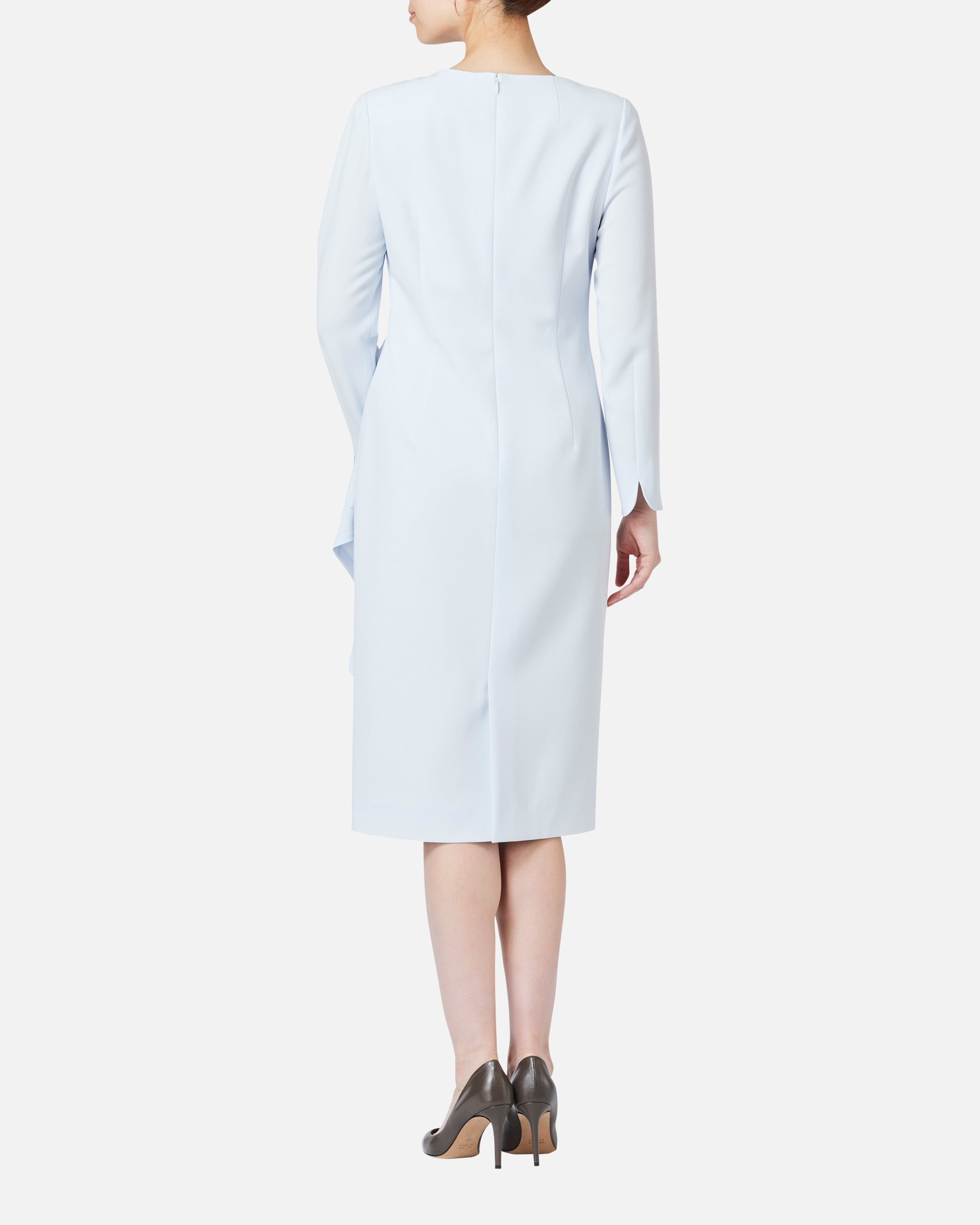 Triacetate Polyester Blended Draped Dress