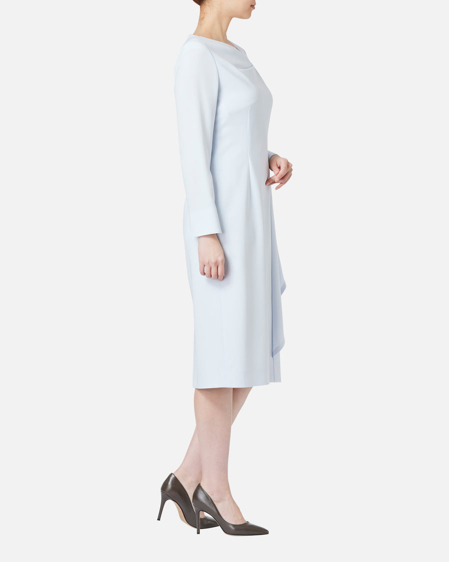 Triacetate Polyester Blended Draped Dress