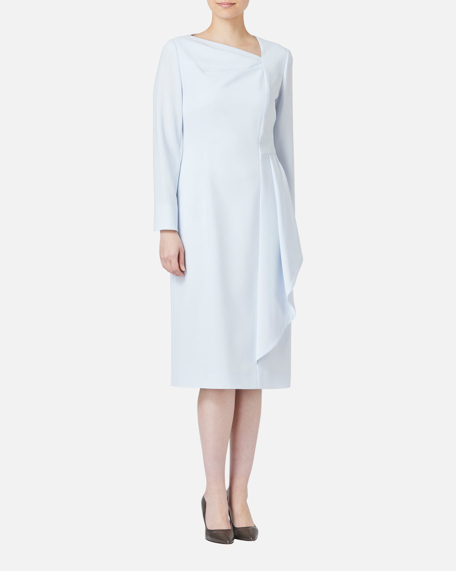 Triacetate Polyester Blended Draped Dress