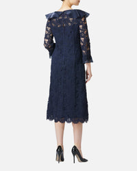 Lace Dress with Flounced Organdie