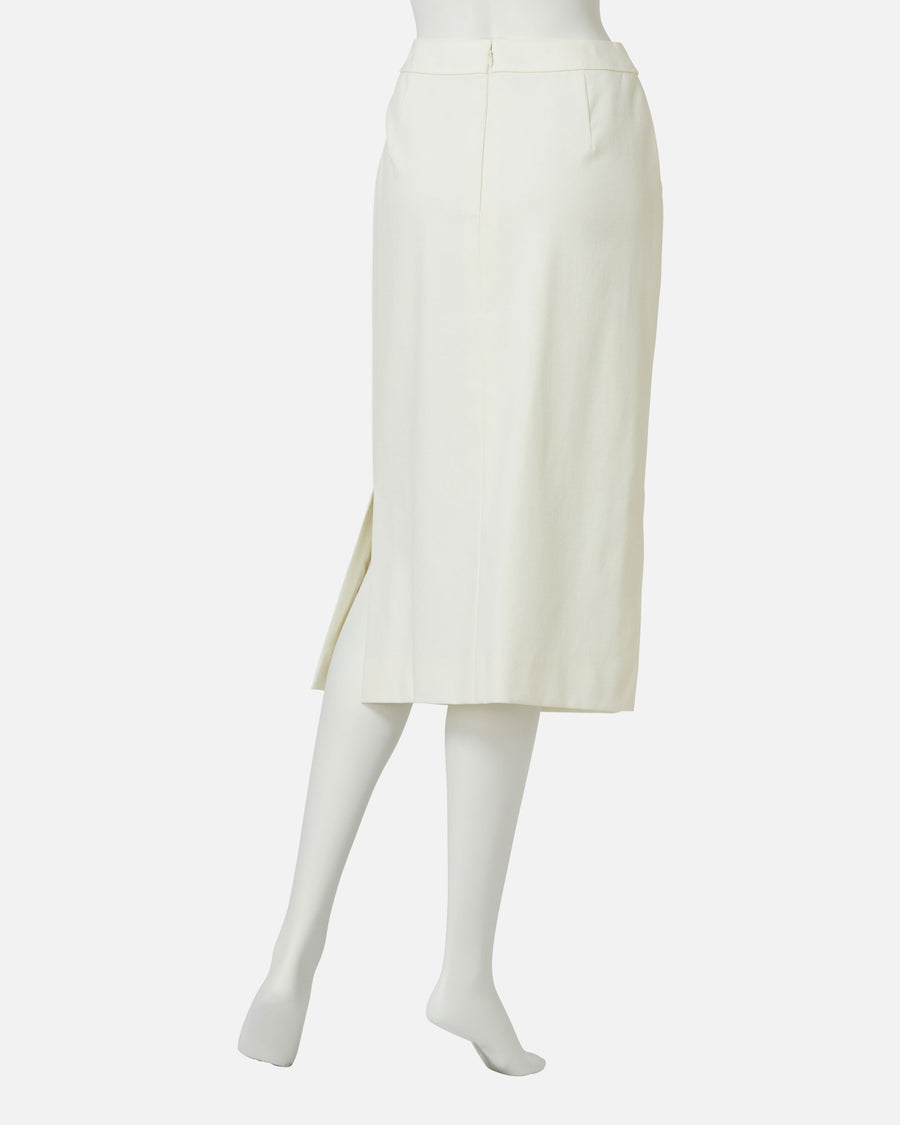 Stretch Crepe Side Slit Skirt
