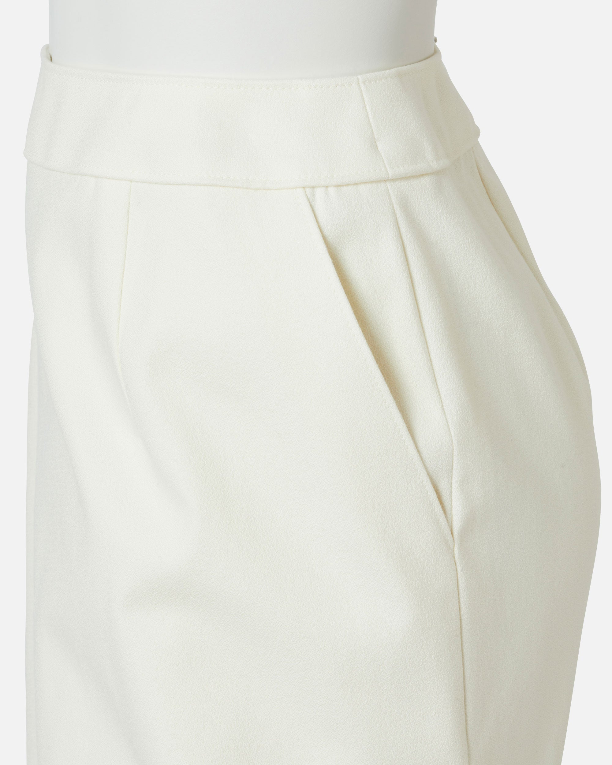 Stretch Crepe Side Slit Skirt