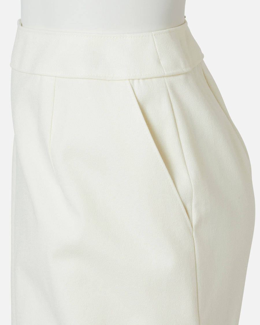 Stretch Crepe Side Slit Skirt