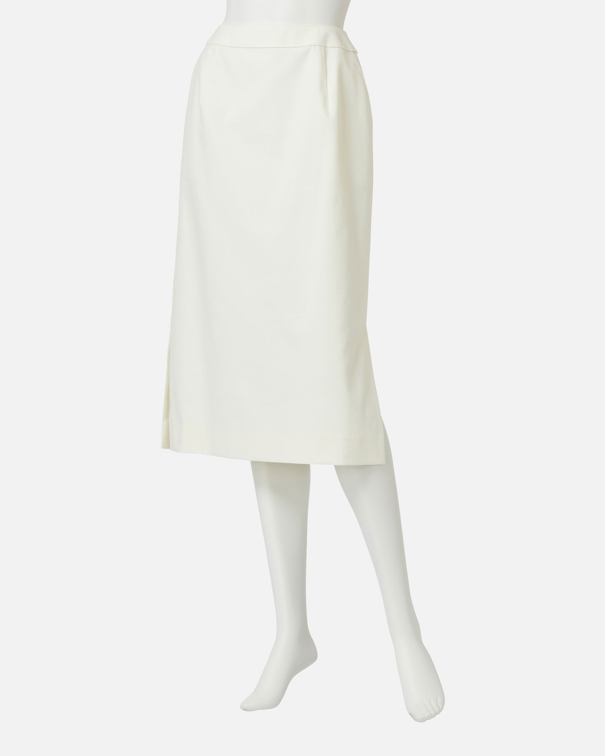 Stretch Crepe Side Slit Skirt