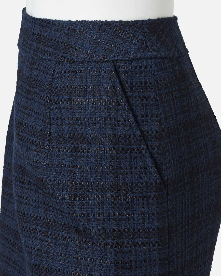 Stretch Crepe Side Slit Skirt