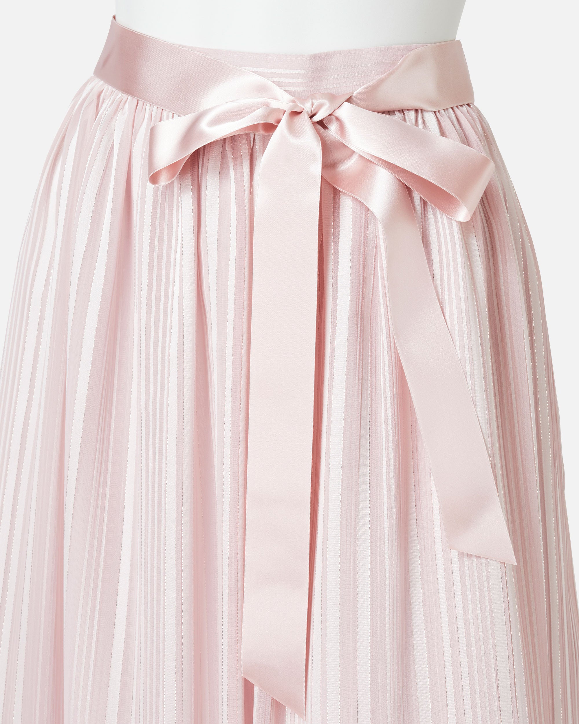Gathered Chiffon Satin Skirt