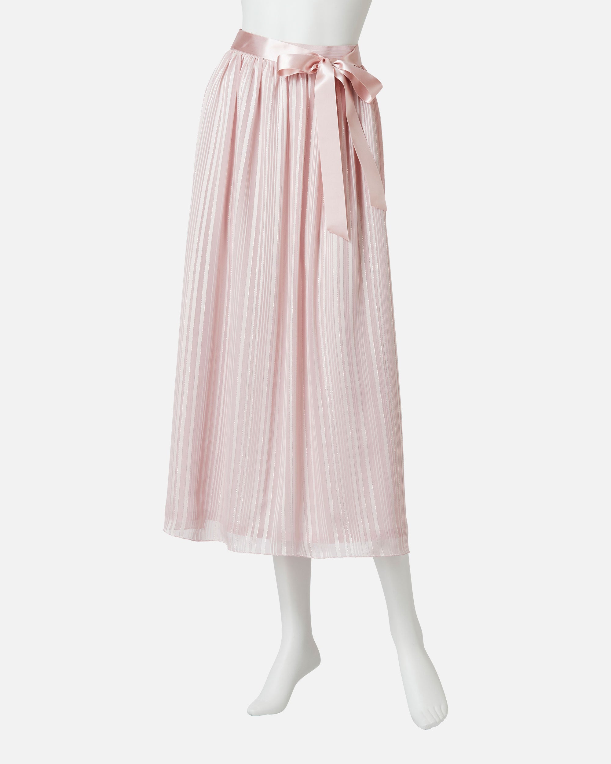 Gathered Chiffon Satin Skirt