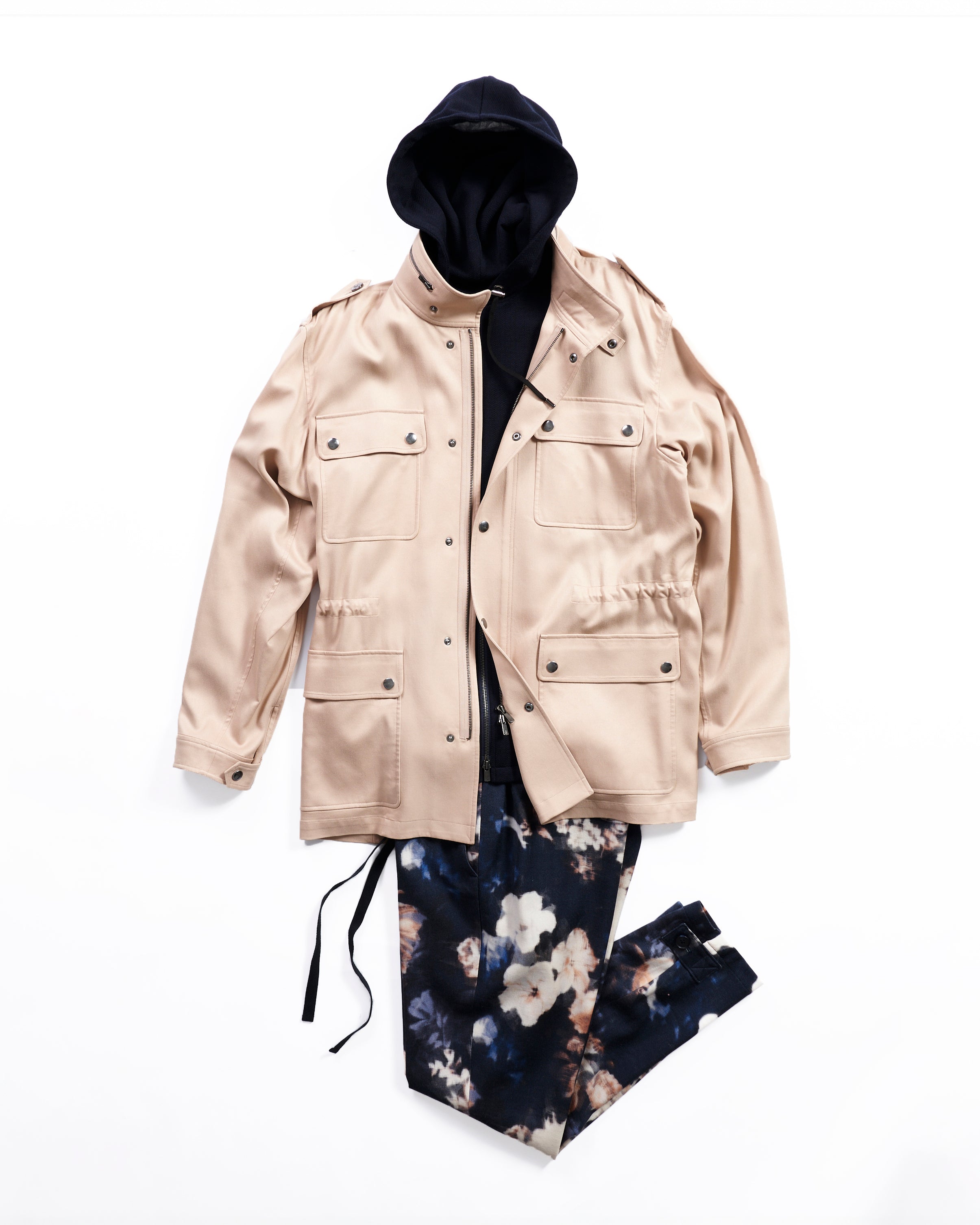 Jacquard jersey hoodie