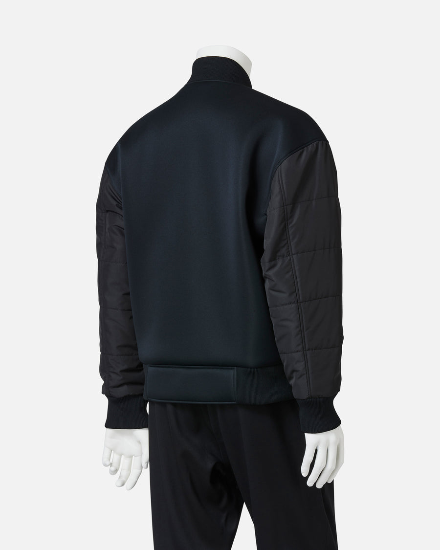 [Unisex] Bonded jersey x taffeta bomber jacket