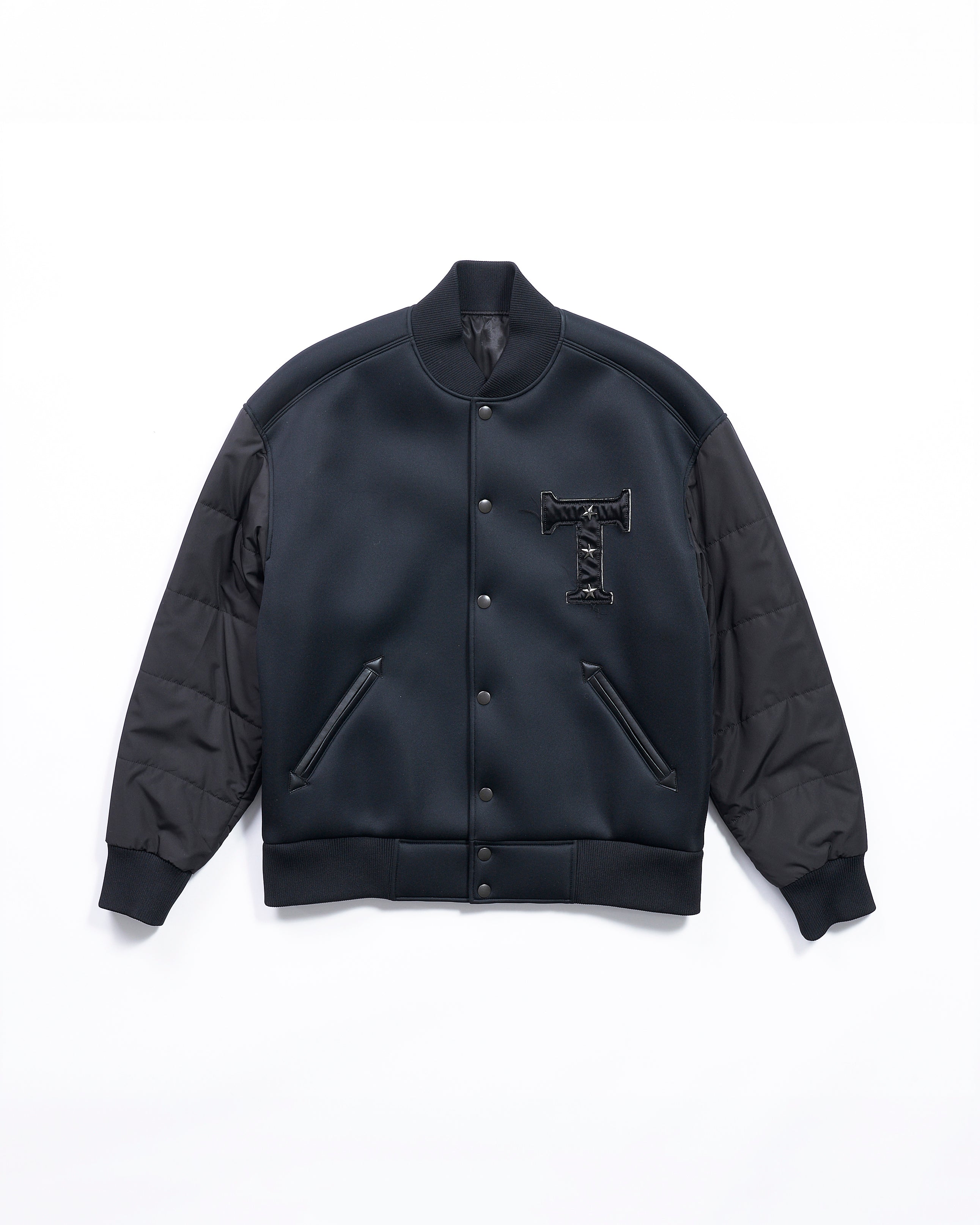 [Unisex] Bonded jersey x taffeta bomber jacket