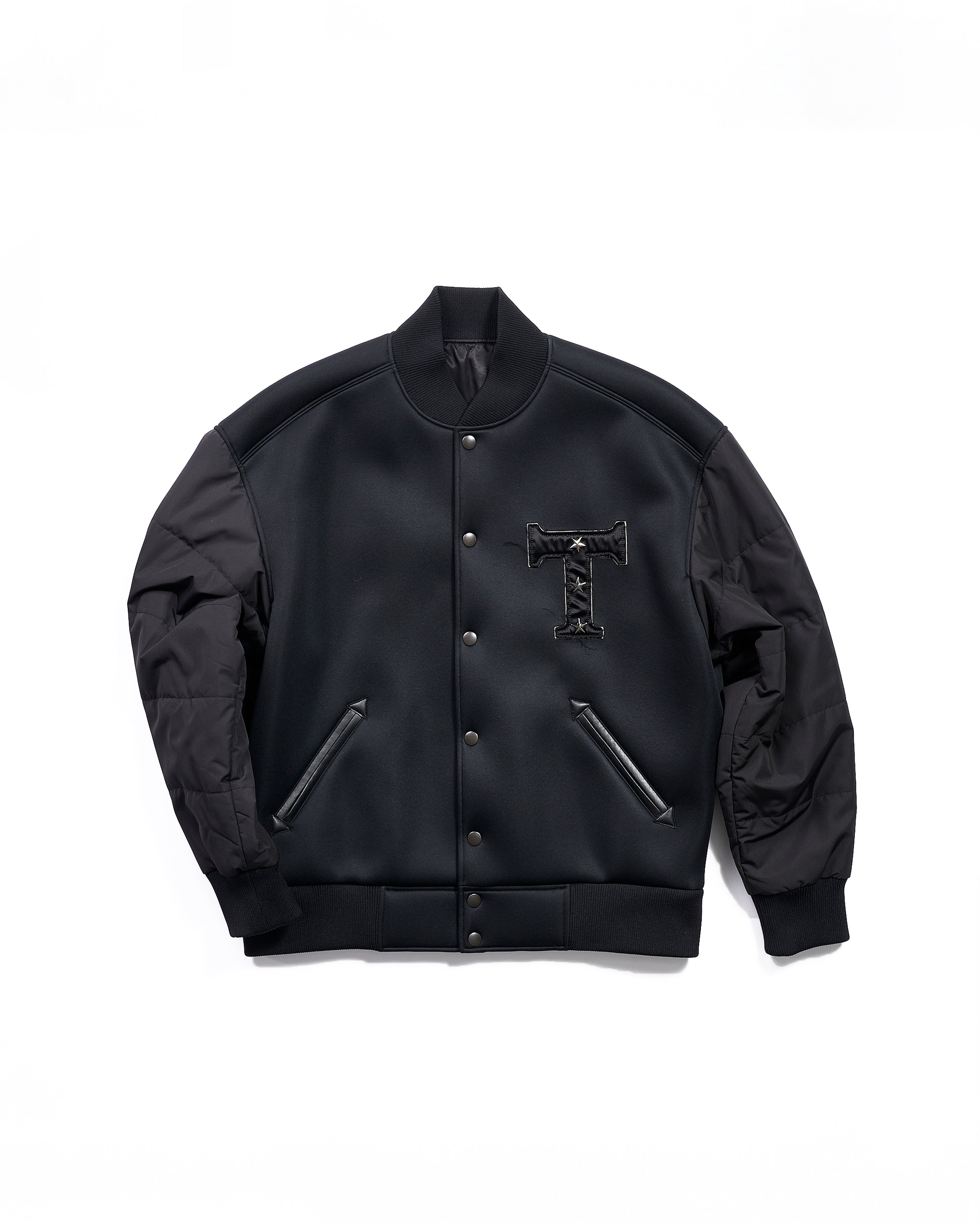 [Unisex] Bonded jersey x taffeta bomber jacket