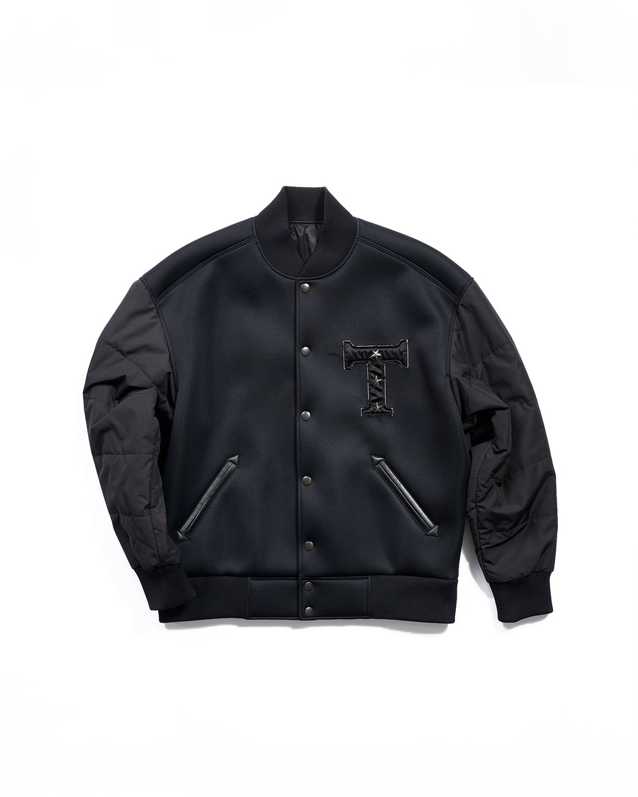[Unisex] Bonded jersey x taffeta bomber jacket
