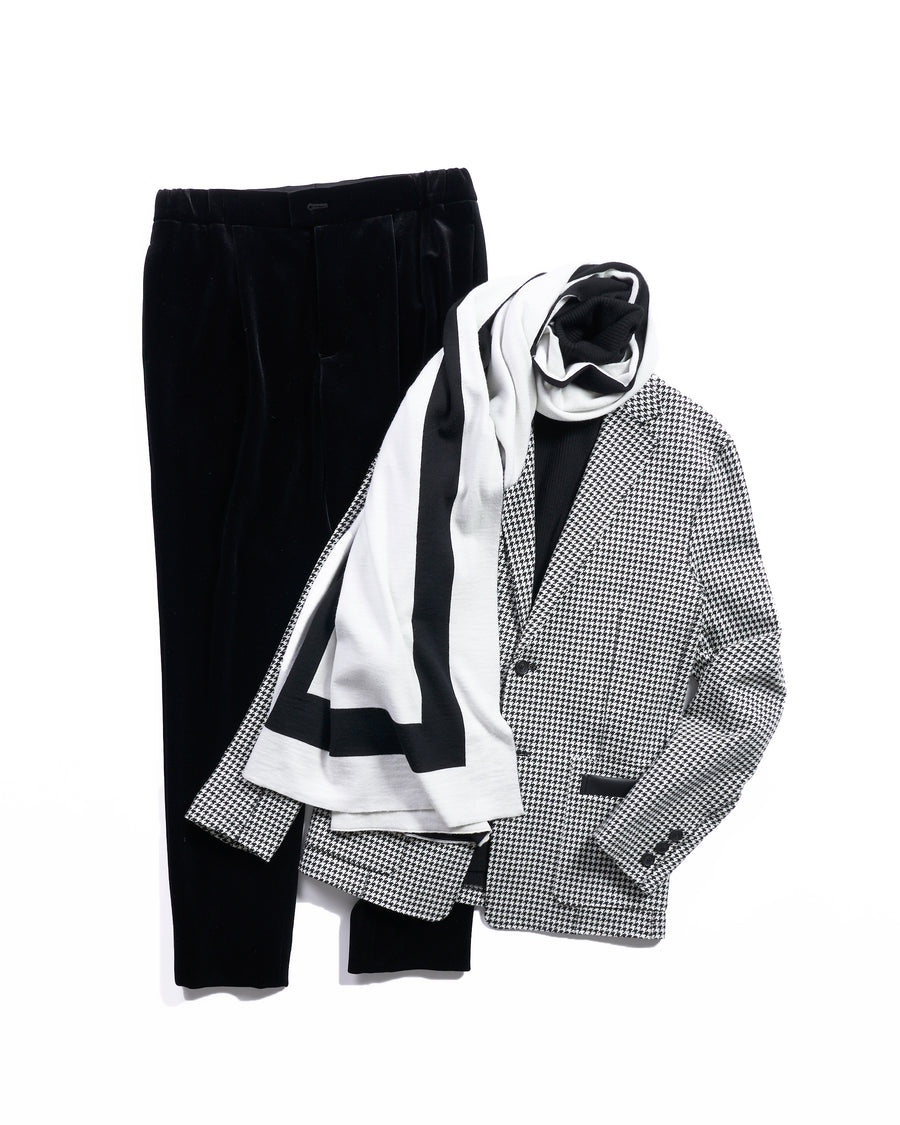 Big size wool knit stole