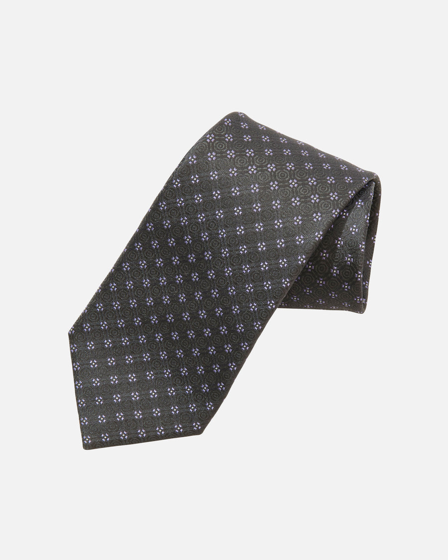 Geometric small pattern silk tie