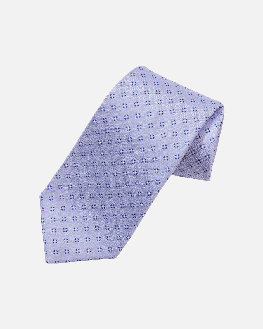 Geometric small pattern silk tie