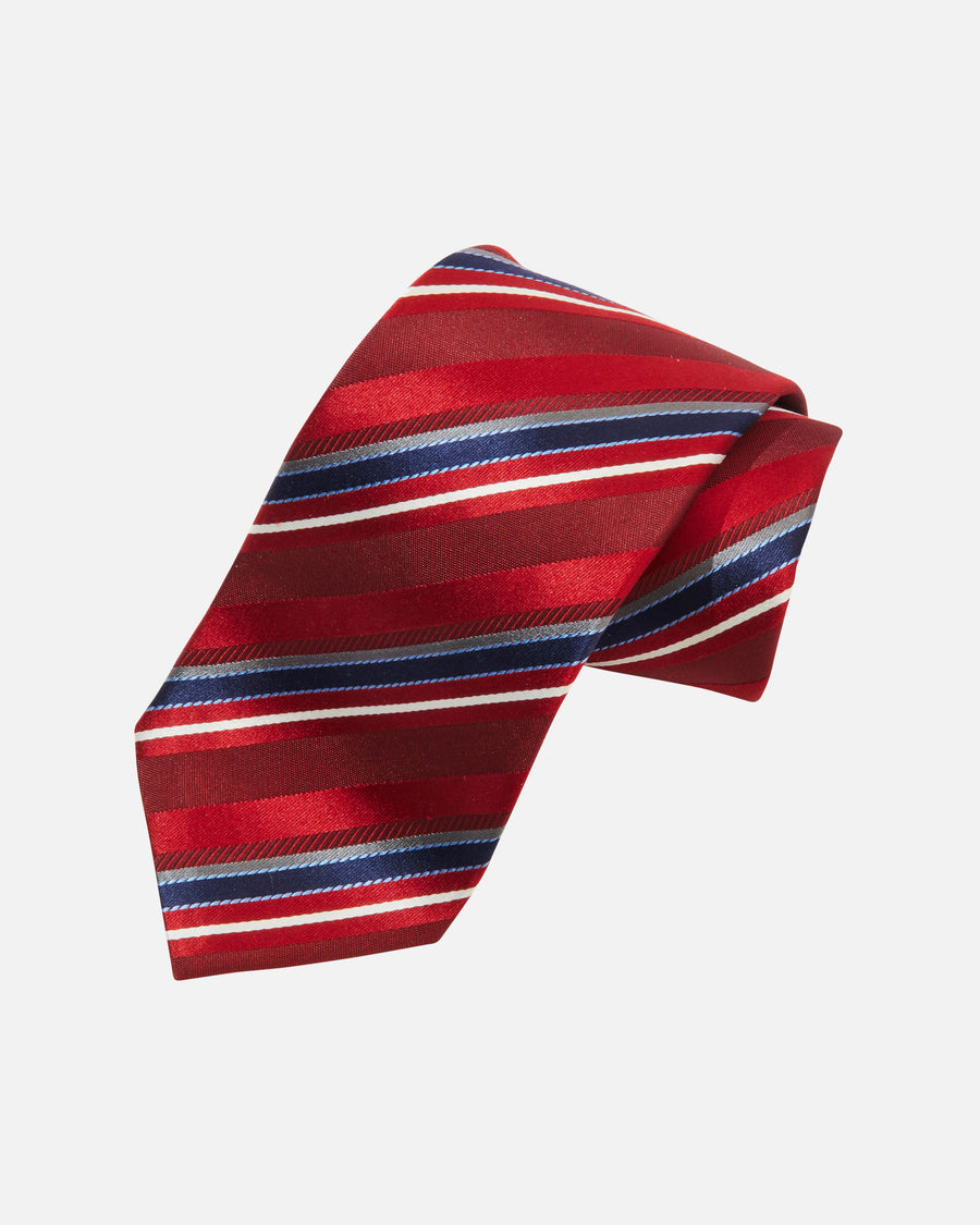 Multi-stripe silk tie