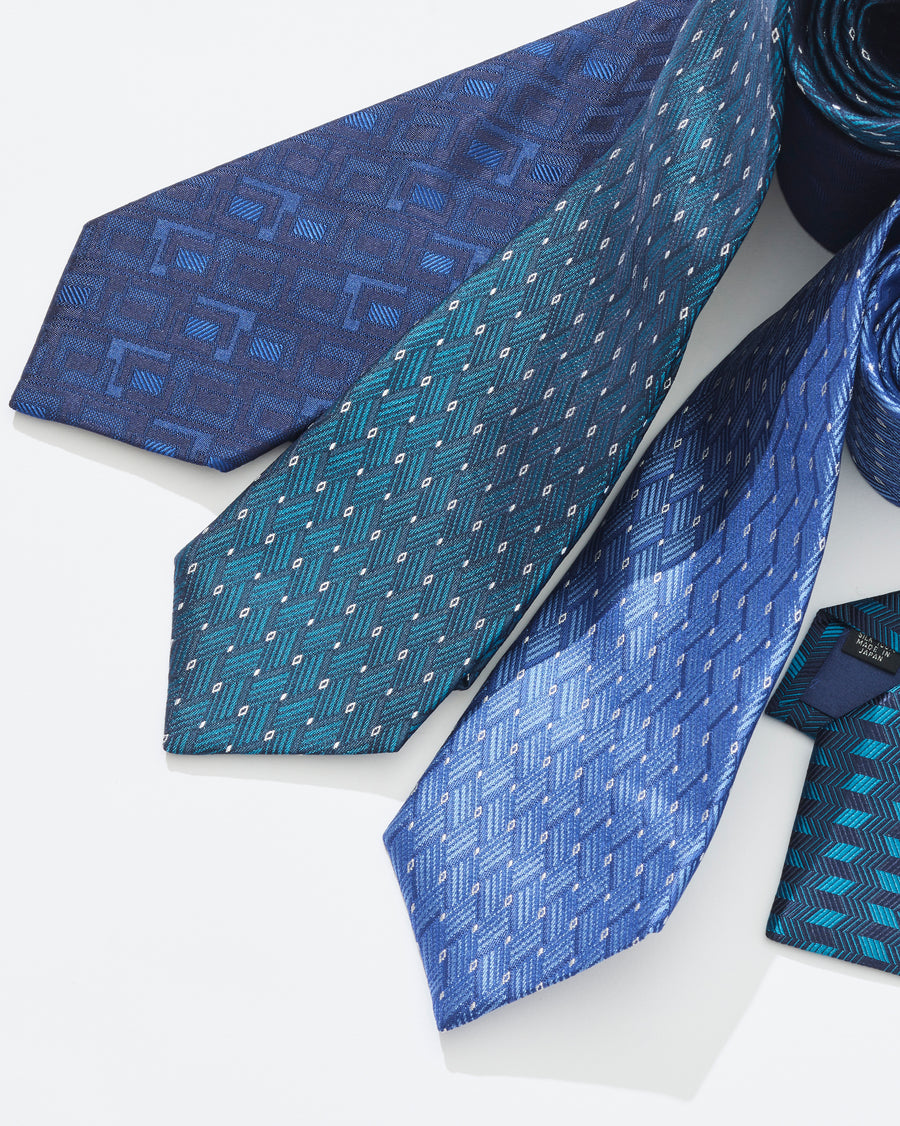 Geometric Square Silk Tie