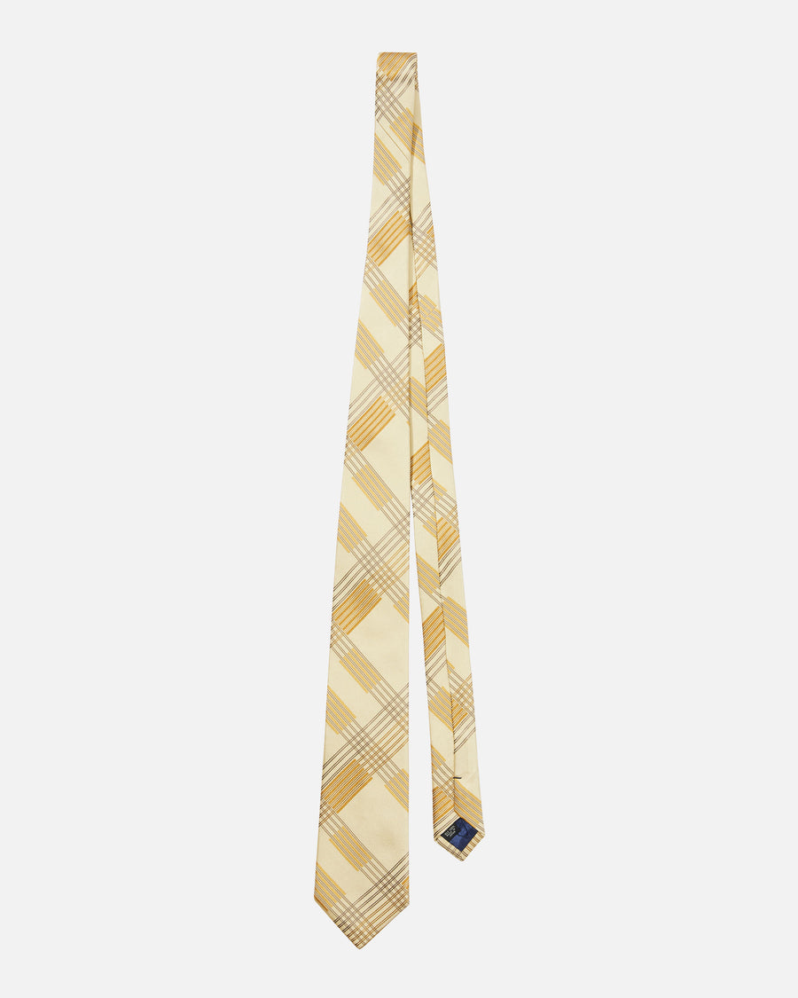 Multi-check silk tie