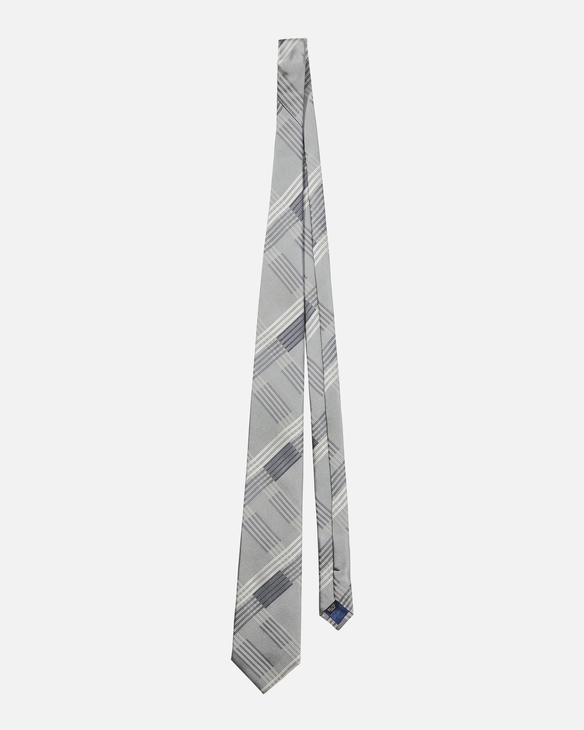 Multi-check silk tie