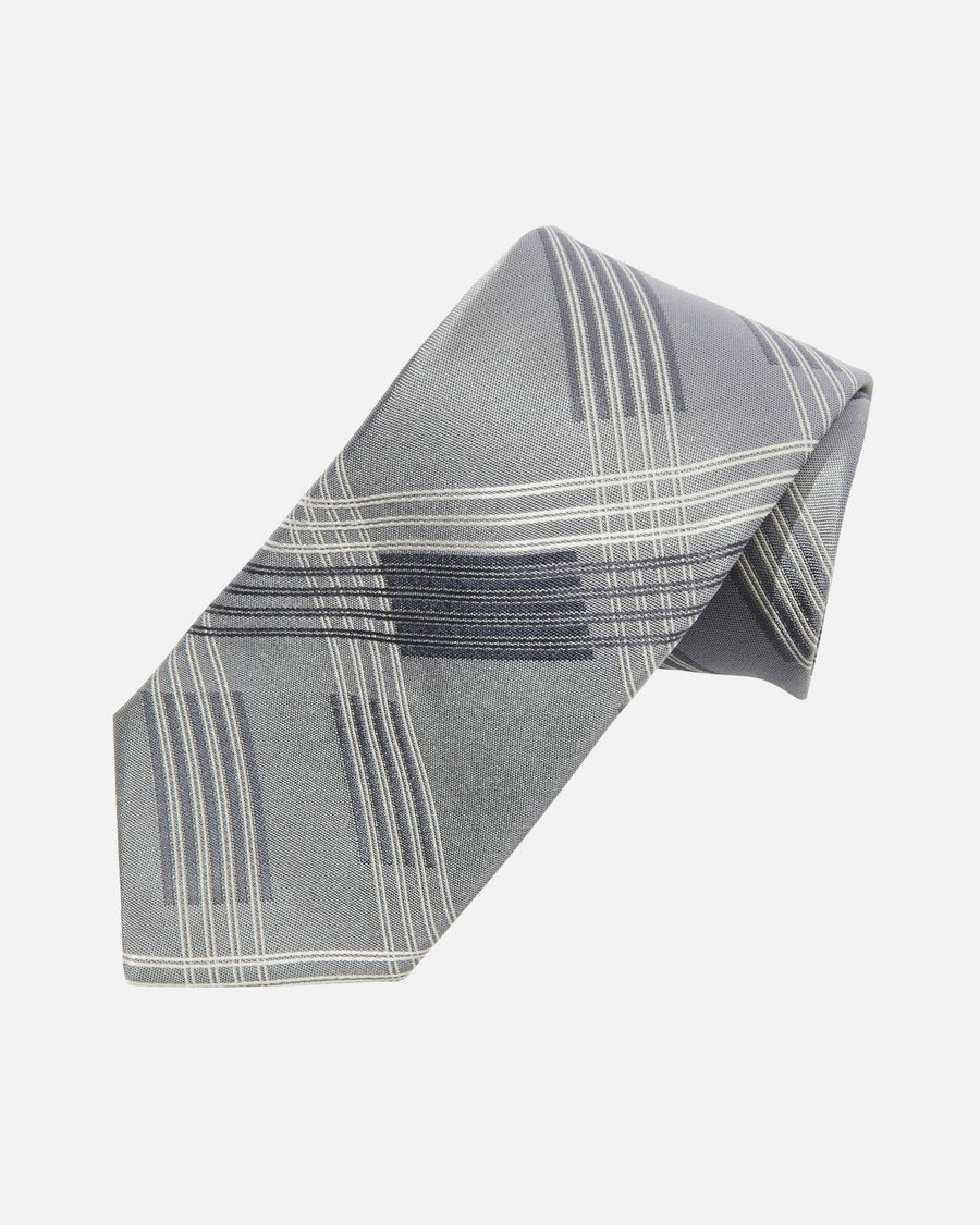 Multi-check silk tie